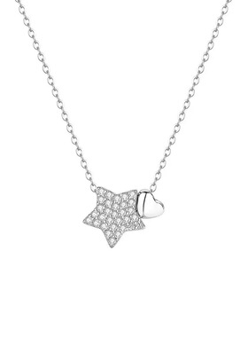 日系coss koko五角星吊坠锁骨链女s925银星星爱心项链简约时尚