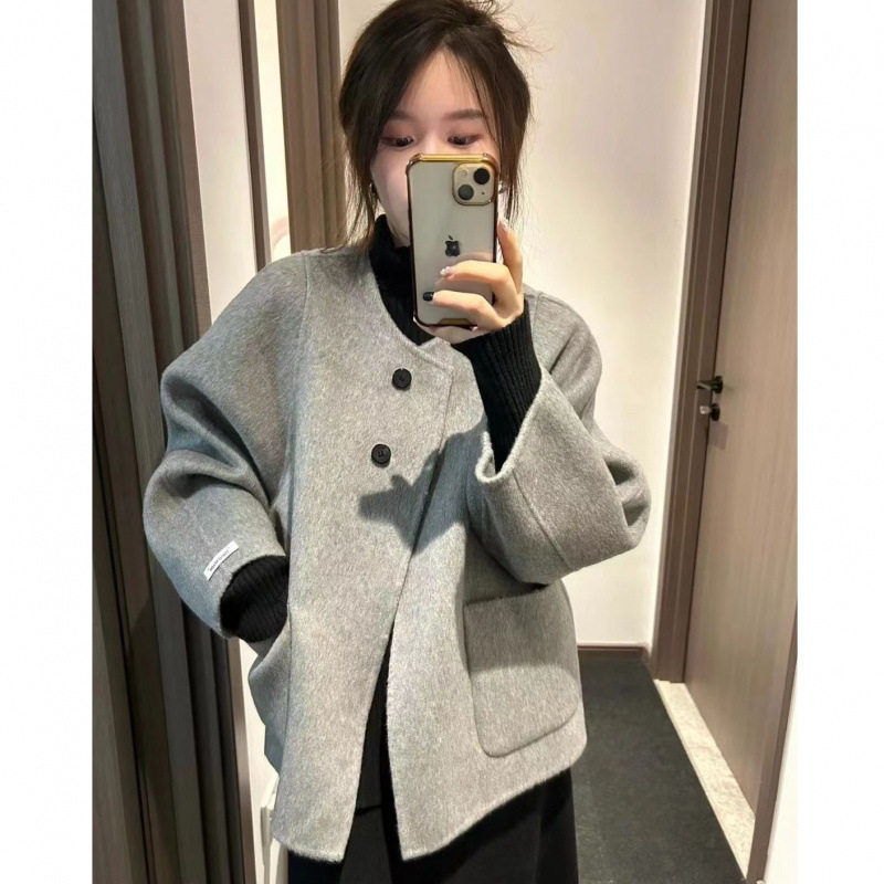 日系cherrykoko赫本风毛呢外套女秋冬季年小个子韩系高级感短款