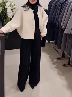 日系coss koko秋季新款高级感宽松小个子外套时尚直筒裤女