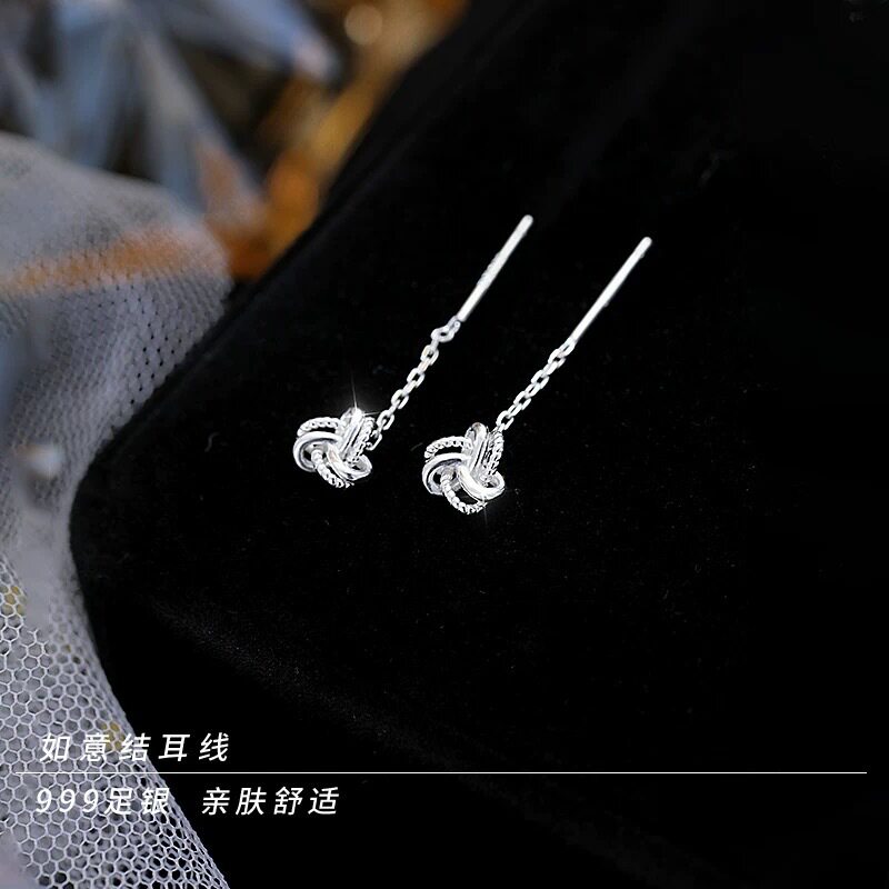 日系coss koko如意结耳线s银女轻奢小众设计感高级感简约时尚