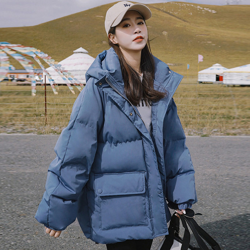 日系cherrykoko冬季棉衣棉服女连帽面包服短款小个子学院风减龄
