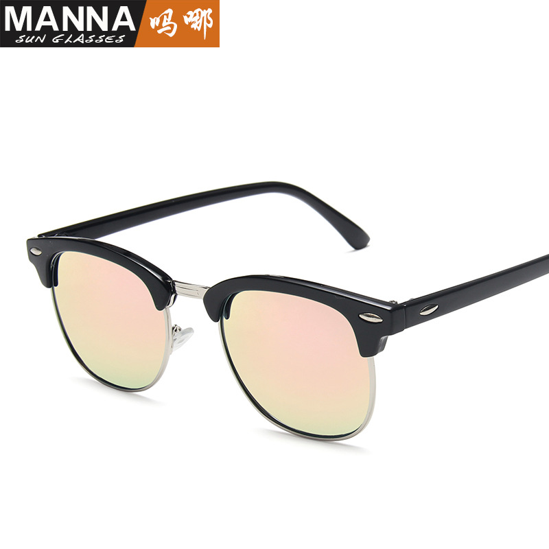 日系coss koko吗哪复古米丁太阳眼镜欧美时尚半框墨镜男女眼镜