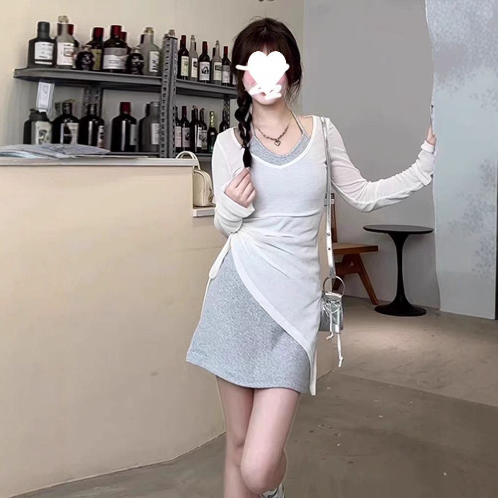 日系cherrykoko灰色无连衣裙