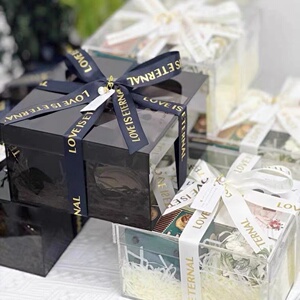 结婚伴郎伴娘伴手礼空盒子高档实用亚克力商务礼盒轻奢生日包装盒