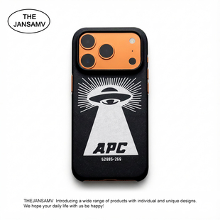 卡通个性 16半包硬壳简约原创新款 max APC飞碟简单适用苹果17pro手机壳Iphone17air韩国菲林涂层12