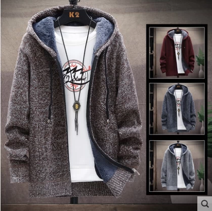 Утепленная куртка, трендовый трикотажный свитер, в корейском стиле