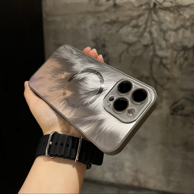 羽毛渐变磁吸磨砂适用苹果手机壳