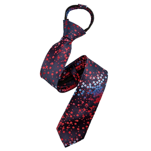 懒人领带男潮韩版正装商务拉链式新郎结婚西装红色男士领带一拉得