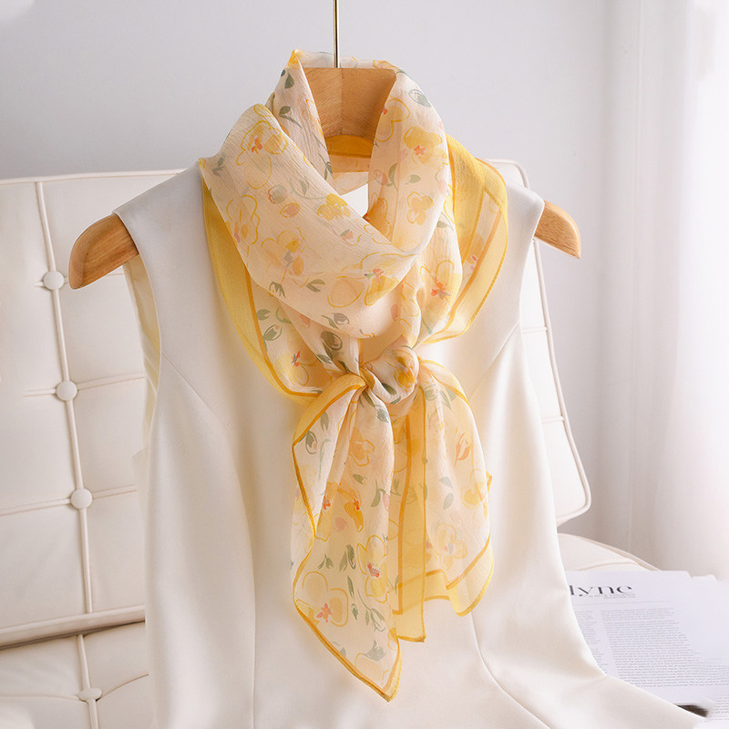 黄色丝巾女2025新款小长条秋冬薄款真丝围巾高级感护颈围脖窄纱巾,服饰配件/皮带/帽子/围巾,围巾/丝巾/披肩,淘宝优惠券,粉丝福利购,淘宝优惠卷