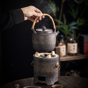 木炭炉茶炉户外沸水壶茶壶大茶具木材木炭粗陶小火炉泡茶装置