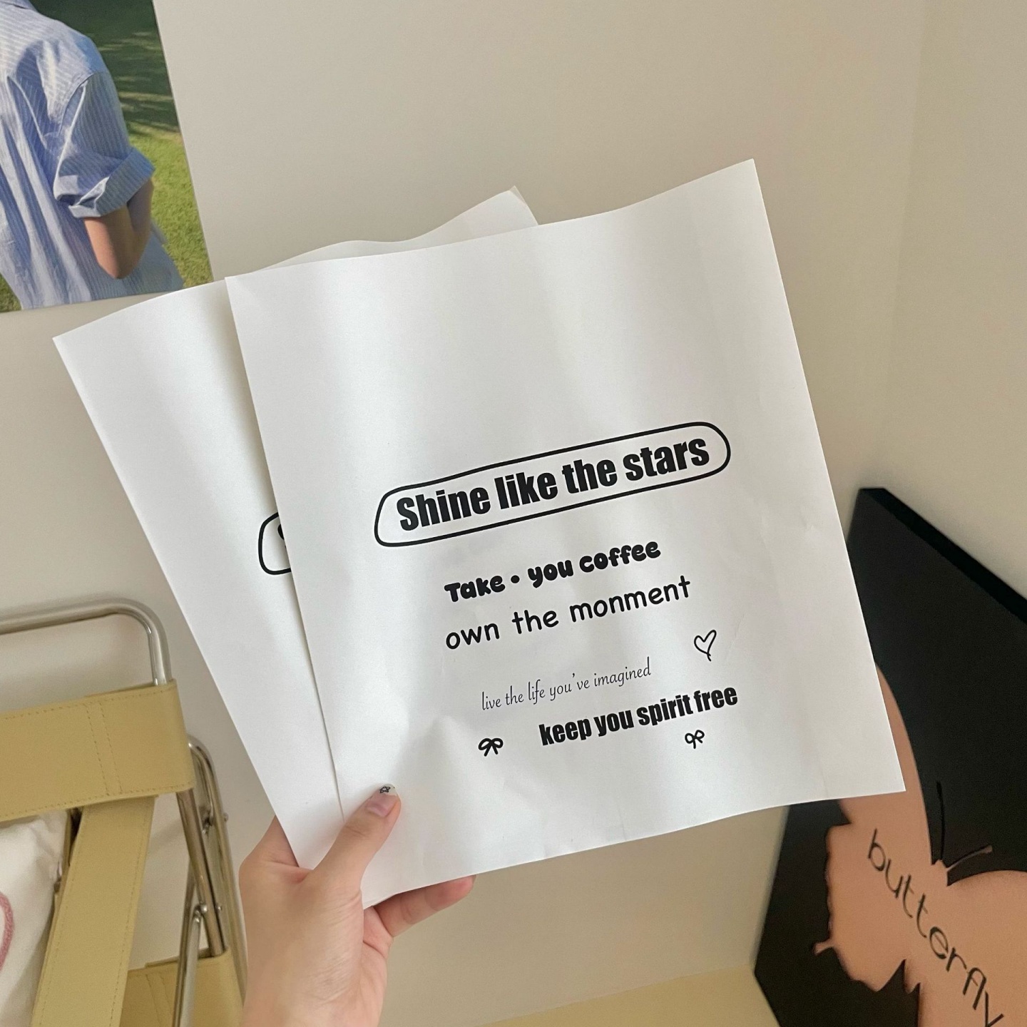 英文新款牛皮纸袋高颜值小清新ins风女生礼品袋节日送礼包装袋diy