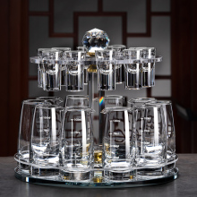 水晶玻璃白酒杯分酒器家用一口杯喝酒杯子套装带刻度酒具轻奢高档