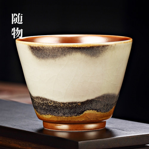 景德镇柴烧主人杯侘寂杯个人专用单杯茶杯品茗杯陶瓷茶盏高档茶碗