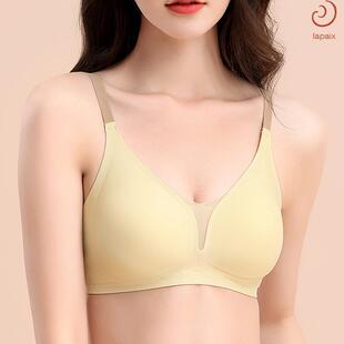 lapaix大小胸胸外扩聚拢内衣科技果冻条软支撑防下垂文胸
