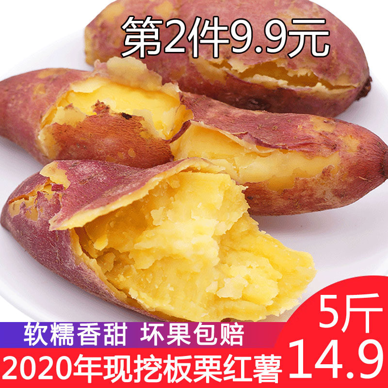 现挖新鲜板栗红薯沙地红蜜薯农家自种小红薯山芋番薯地瓜5斤