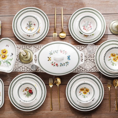 臻食骨瓷田园高级餐具套装搭配