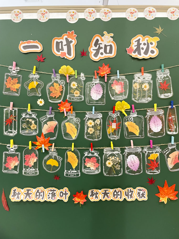 创意透明瓶子里的春秋天DIY树叶书签膜手工材料包幼儿园植物儿童自制小学生花草标本拾秋防水心愿塑封膜贴纸