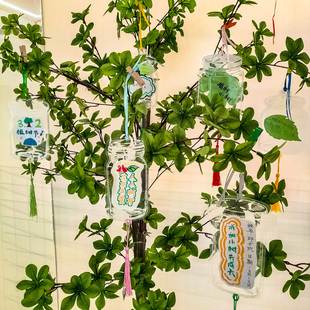 3.12植树节DIY自制材料包植物名片幼儿园户外防水悬挂吊卡许愿卡透明瓶子儿童手写心愿卡小学生手工创意挂牌