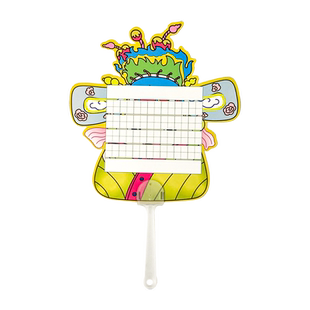 小状元卡通清新端午节加厚扇面硬笔书法作品纸双面扇子硬卡片纸小学生古诗抄写练字书写田字格七言比赛专用纸