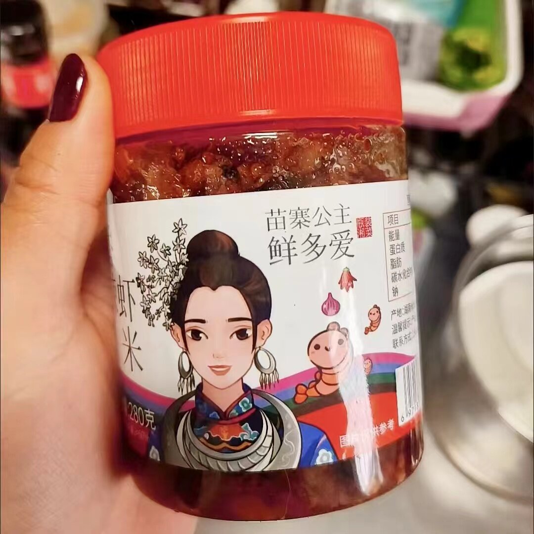 优选鲜多爱香辣虾米酱下饭菜海鲜拌饭拌面酱湖南特产即食虾仁罐装