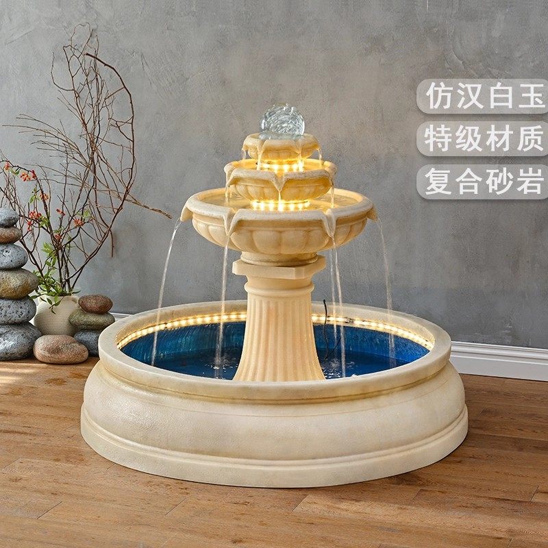 风水球轻奢北欧式流水生财摆件循环水客厅落地球景观招财喷泉鱼池