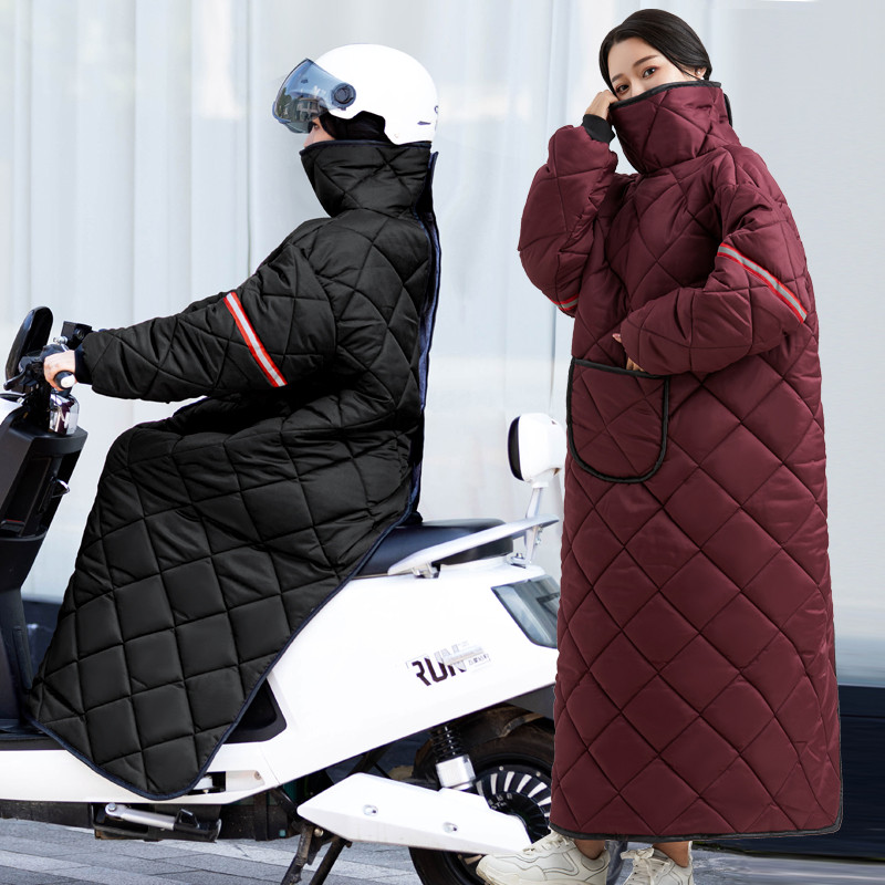 冬季骑行防寒服女电动车挡风衣电瓶摩托车加绒加厚防风保暖衣罩
