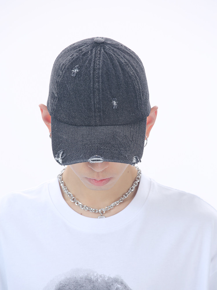 小众设计感破洞牛仔鸭舌帽情侣帽
