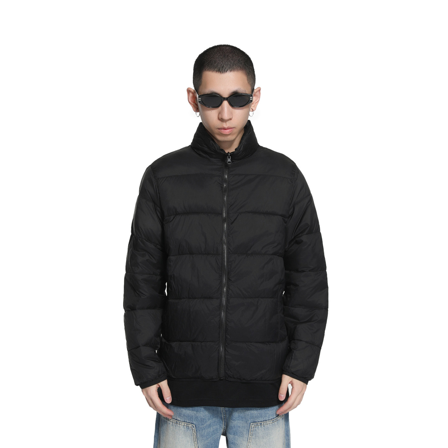 Voguo Relay 韩版秋冬男女同款立领简约排骨保暖棉服外套百搭棉袄