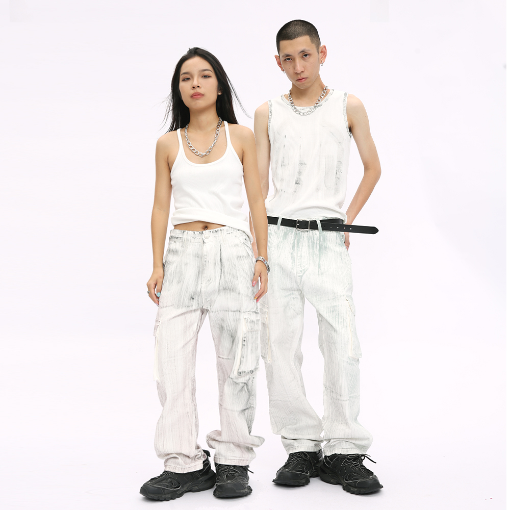 VoguoRelay多口袋工装牛仔裤