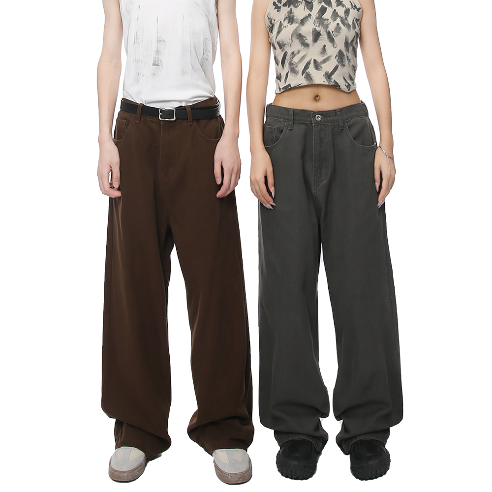 简约百搭直筒baggy牛仔裤男女