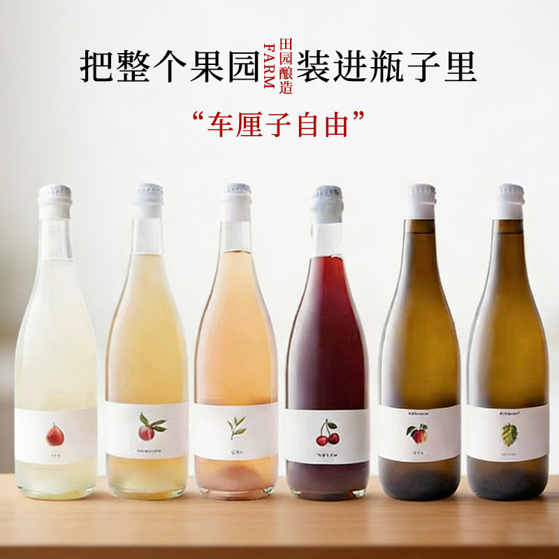 【爆款】田园酿造啤酒花火把梨水蜜桃苹果车厘子微醺气泡酒葡萄酒