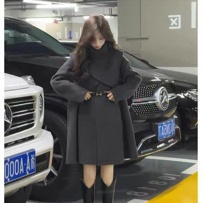 韩系保暖毛呢外套女士冬