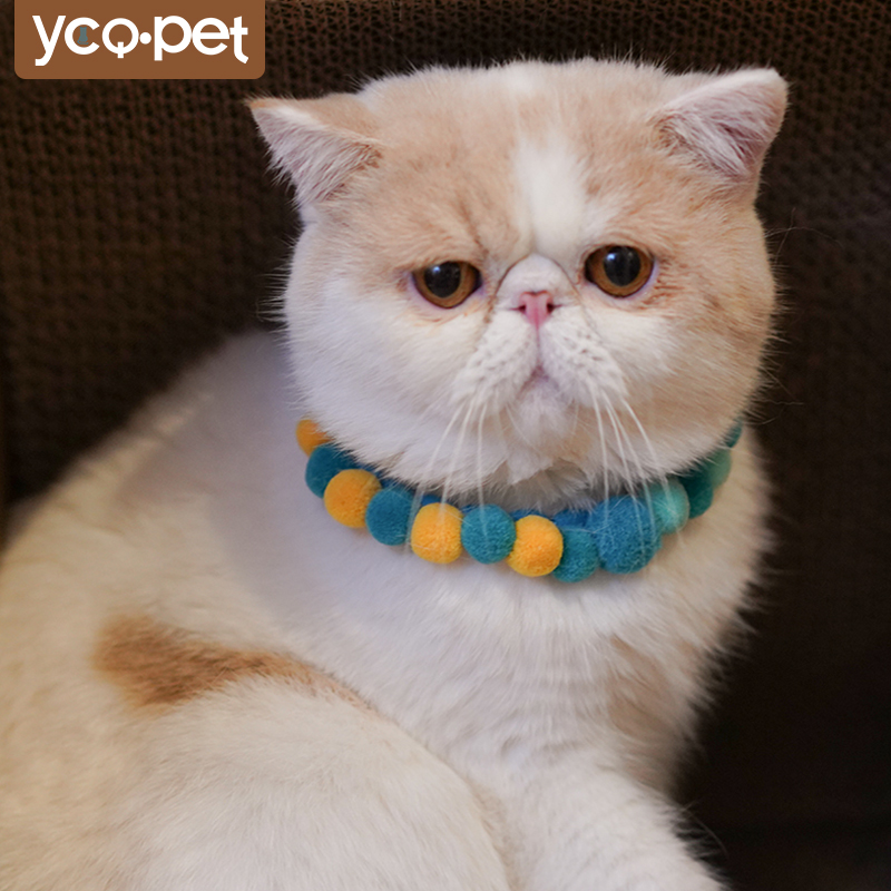 猫咪项圈手工编织可调节脖子可爱猫项圈猫咪围脖饰品猫项链项圈