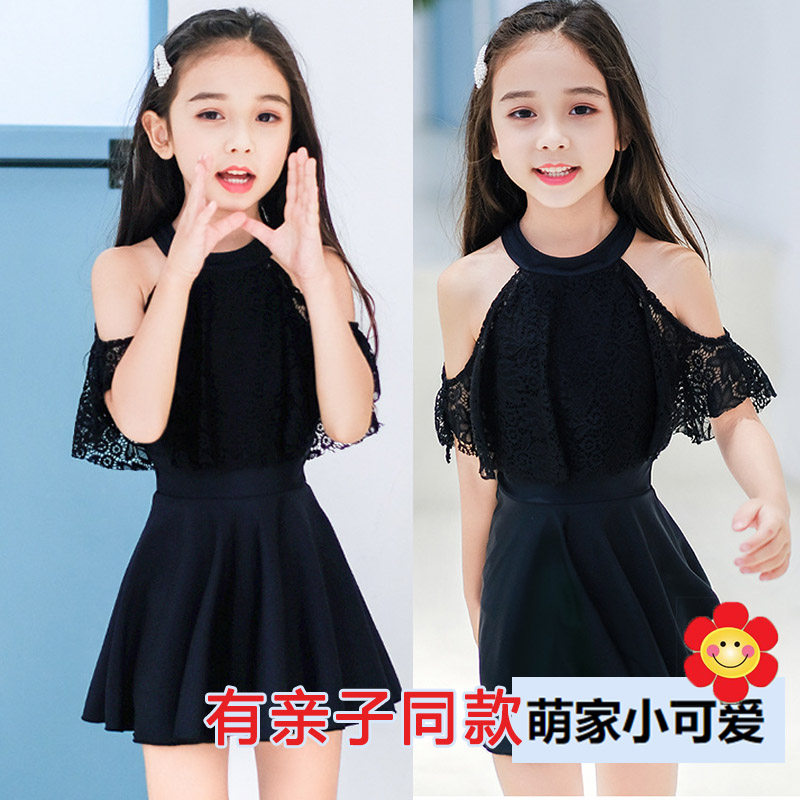 女孩儿童泳衣2023新款连衣裙短裤分体式连体温泉仙女显瘦亲子母女