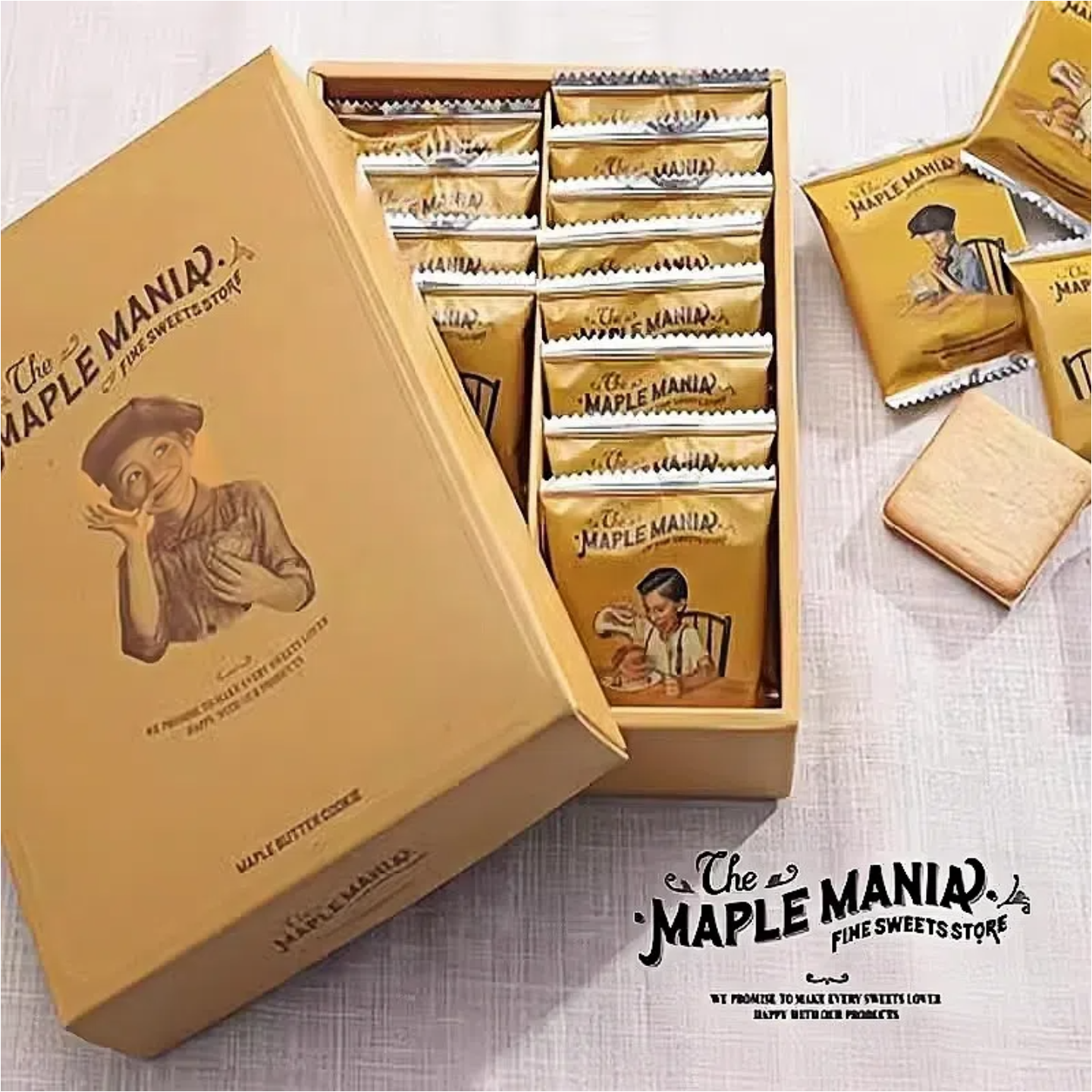 日本枫糖男孩曲奇夹心饼干 蜂蜜黄油味 Maple Mania 礼品盒 现货
