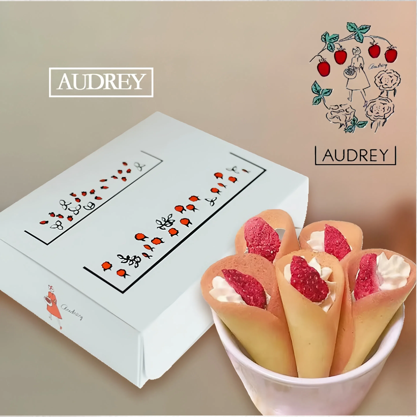 AUDREY花束草莓奶油夹心蛋卷礼盒
