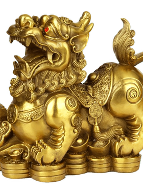 泰山阁铜貔貅摆件大号一对雌雄