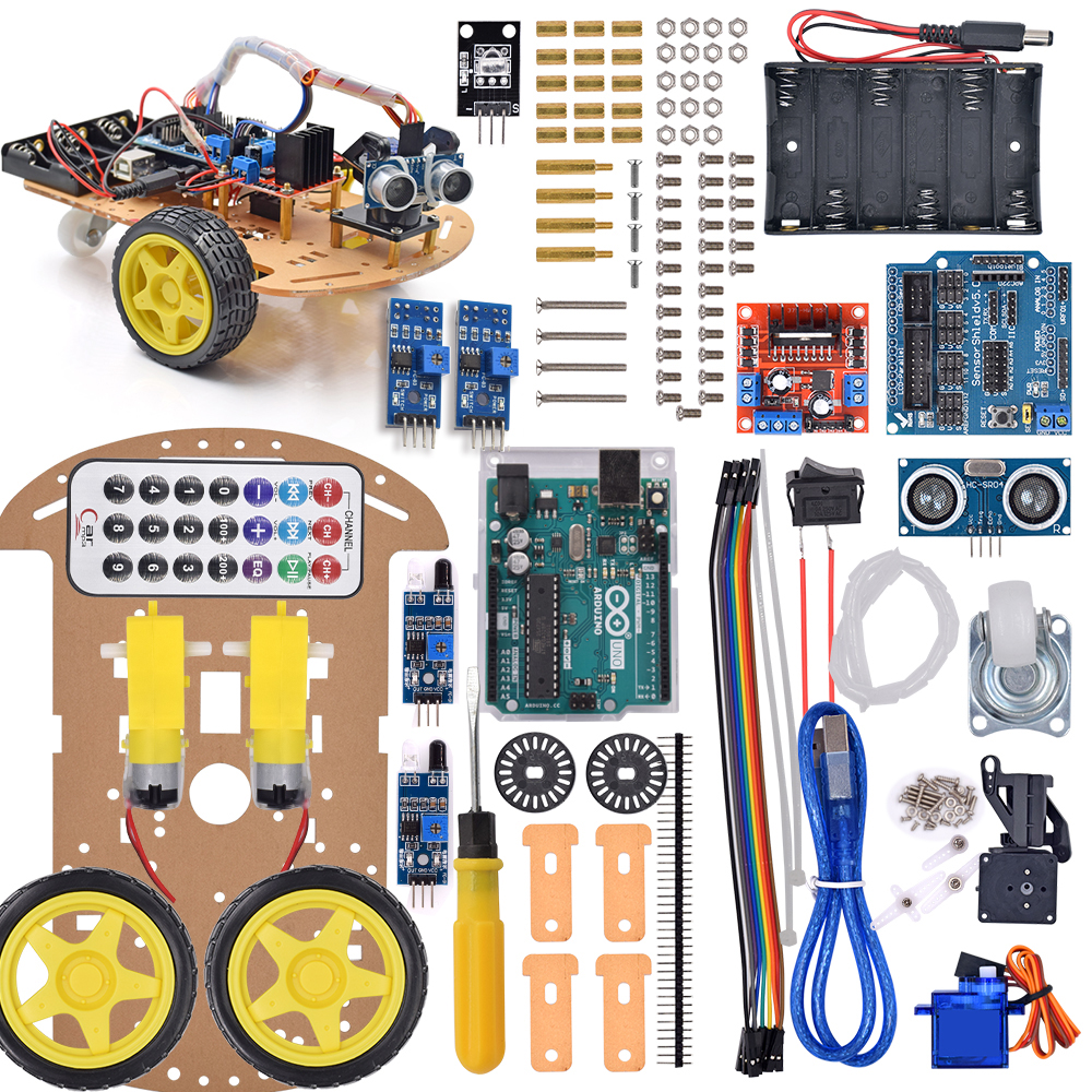 适用arduino uno主板智能小车循迹可编程避障跟随遥控机器人套件 电子元器件市场 开发板/学习板/评估板/工控板 原图主图