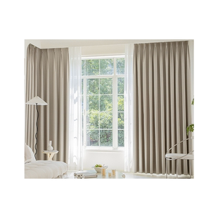 法式田园风窗帘棉麻家用卧室遮光高级感2026新款客厅轻奢绿色印花