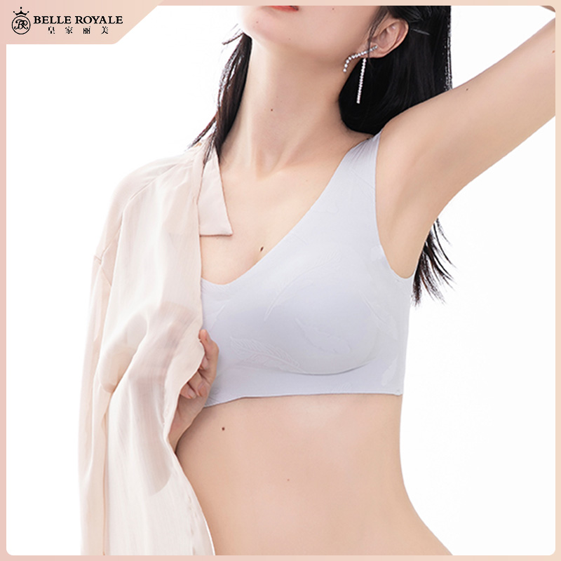 皇家丽美内衣女薄款小胸无钢圈胸罩舒适无痕上托法式蕾丝文胸套装