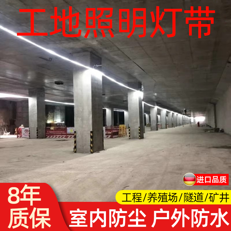 LED灯带220v户外防水地下室隧道工地亮化外墙装饰照明白光软灯条
