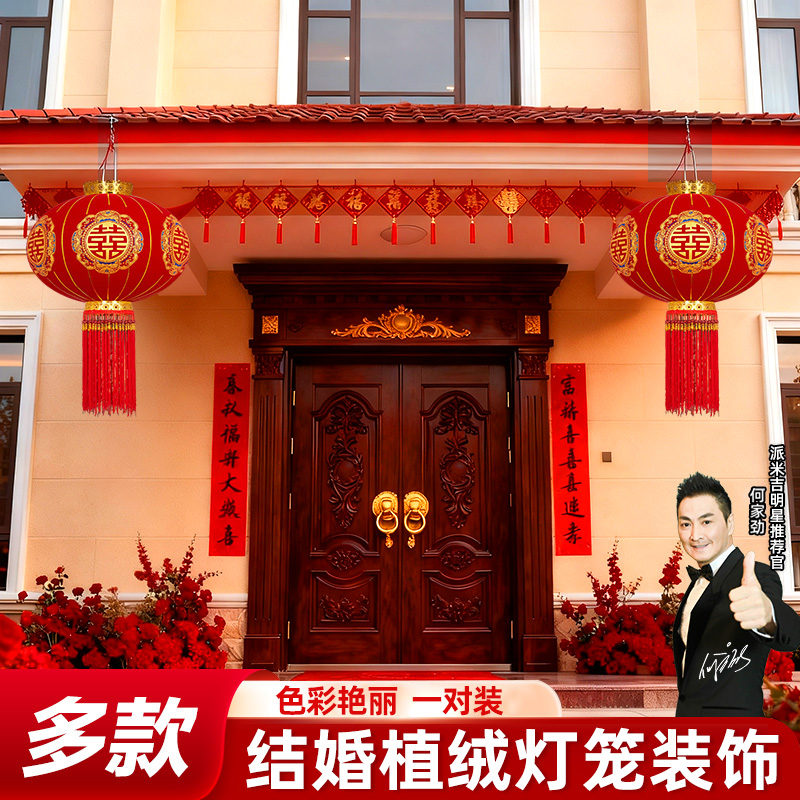 结婚专用灯笼2025年双喜字囍字红灯笼大门口一对农村院子装饰婚庆