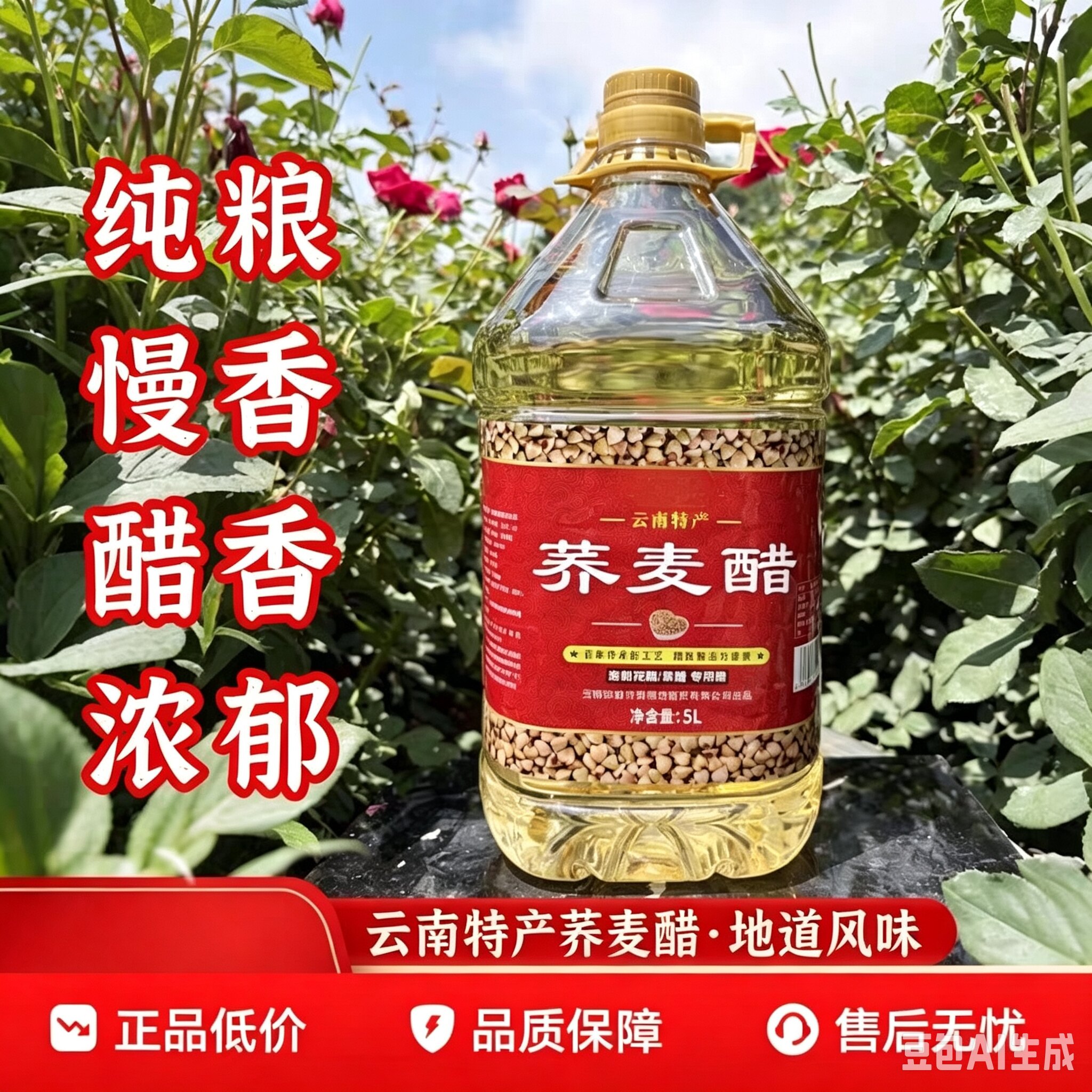 荞麦醋泡玫瑰花泡果醋5升配料表只粮食