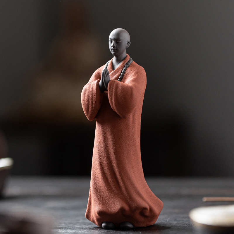 聚顺缘禅意小号小和尚茶桌装饰