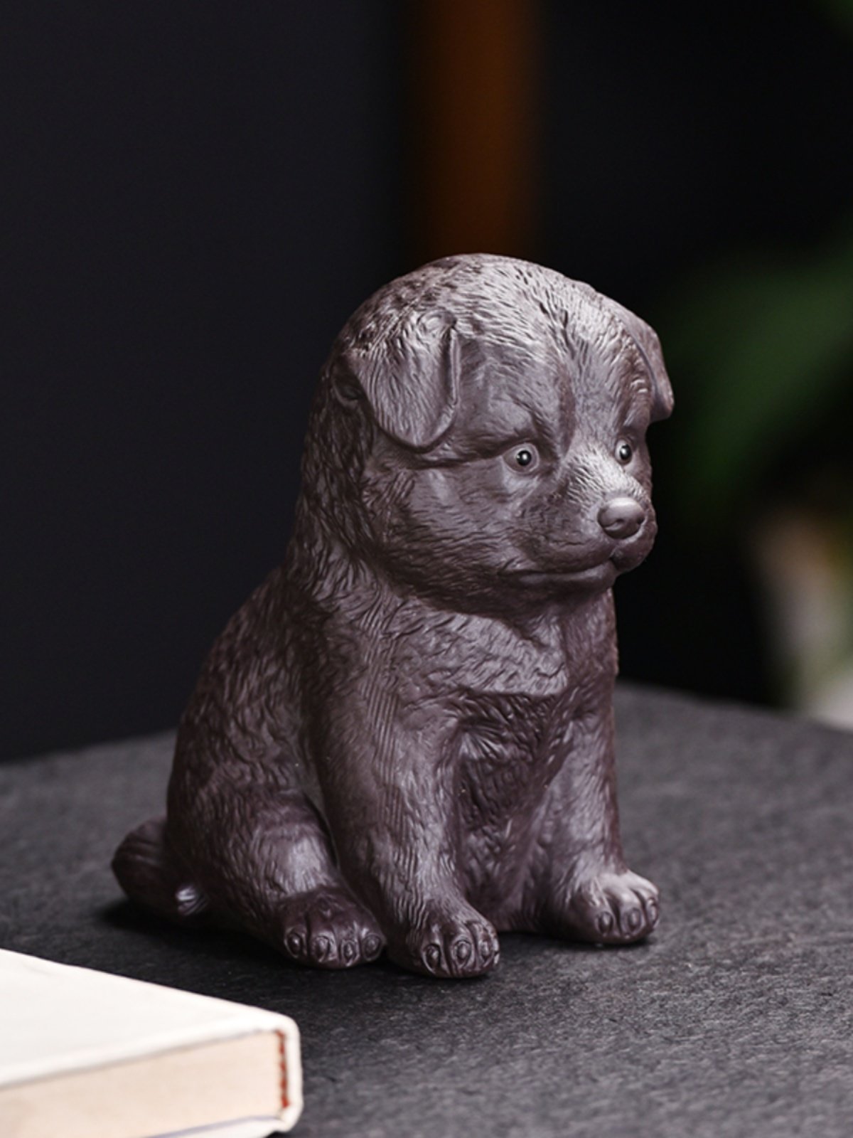 招财紫砂茶宠创意斗牛犬摆件精品可爱狗可养茶桌茶玩功夫茶具配件