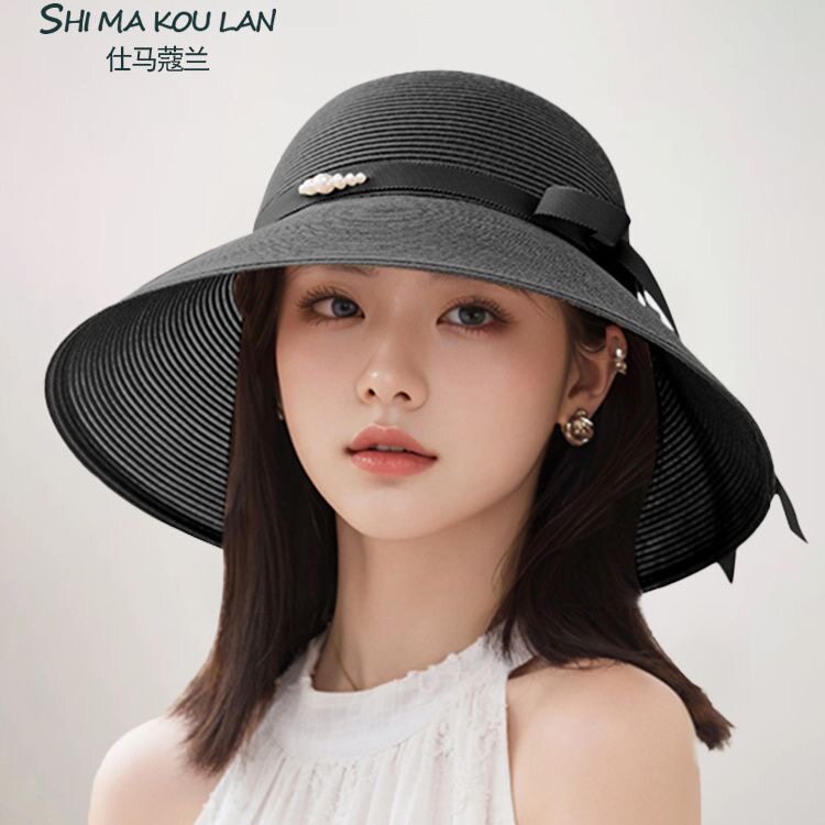 草帽法式夏季海边沙滩礼帽时尚遮阳太阳帽出游新款防晒遮阳帽帽子