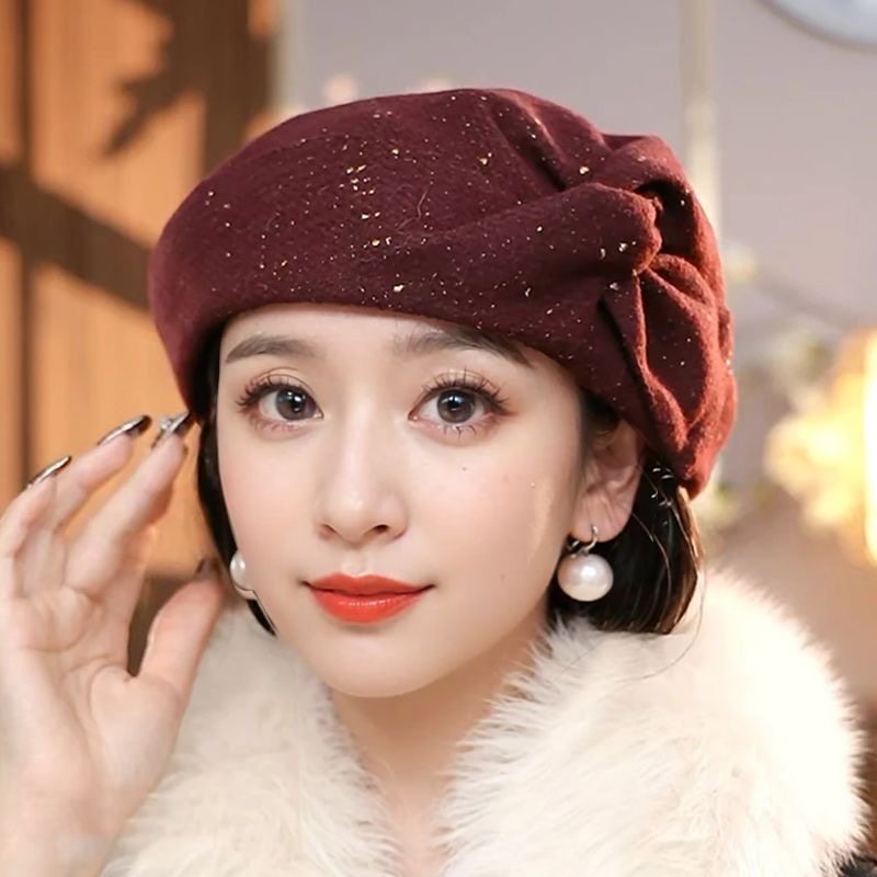 小香风画家帽子女士贝雷帽2025新款英伦百搭复古保暖气质洋气秋冬