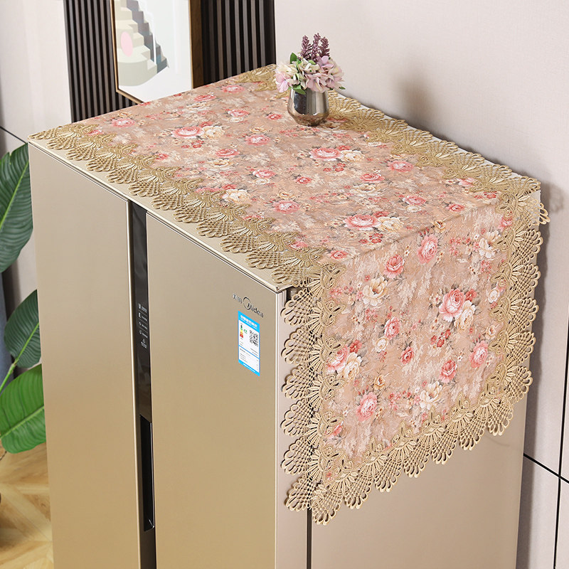 冰箱防尘盖布欧式单开门轻奢高级感冰箱罩防尘罩双开门冰箱巾盖布