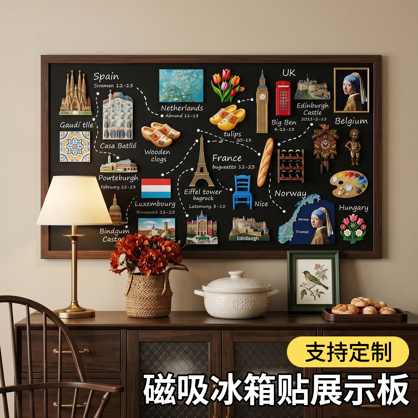 【磁吸冰箱贴展示板】小黑板