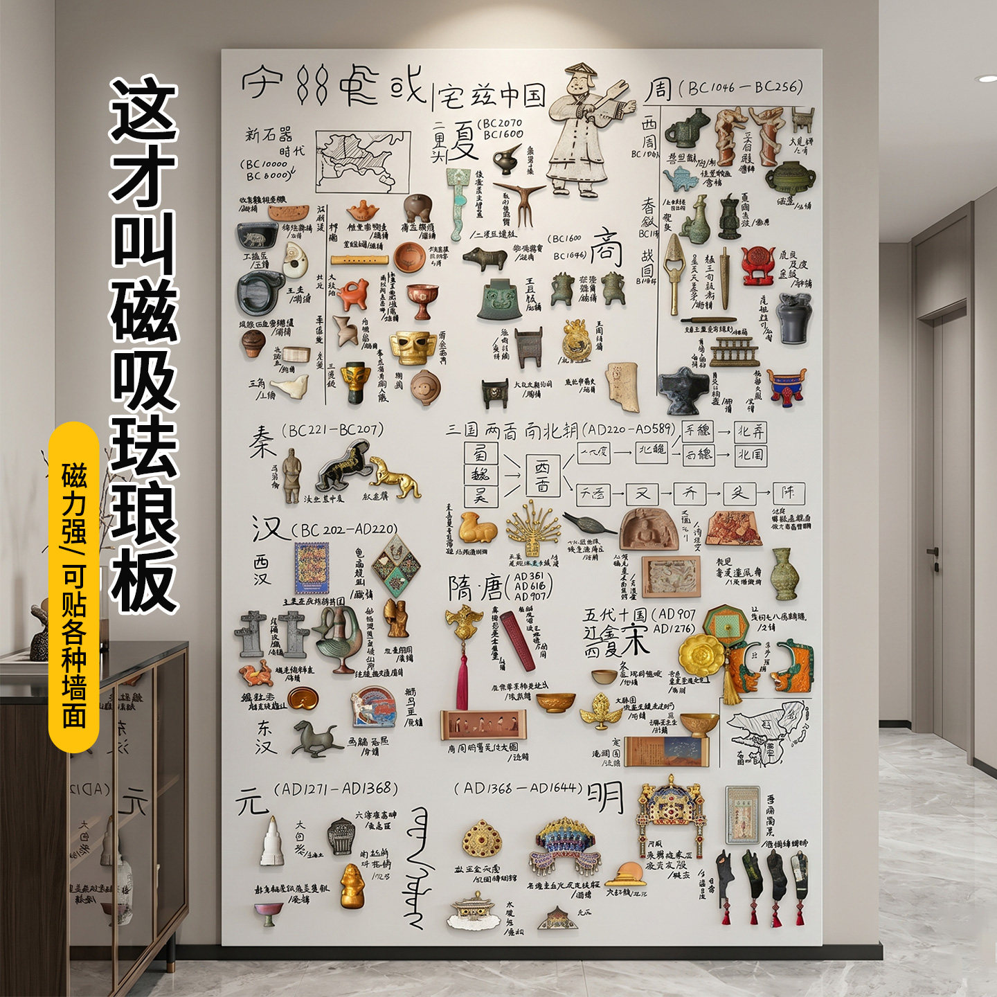 磁艺家冰箱贴展示板磁吸白板图片